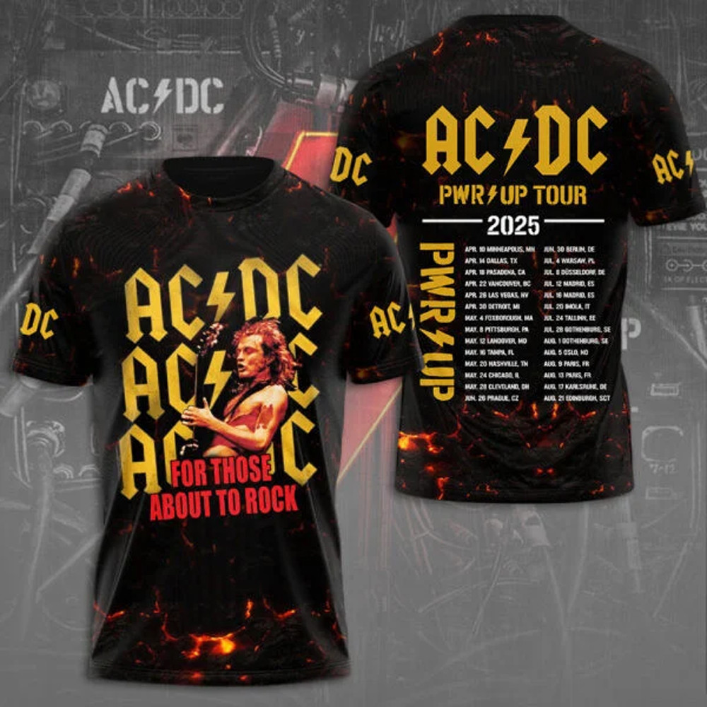 AC DC Pwr Up Tour 2025 For Those About To Rock T-Shirt Rock Band Gifts ...