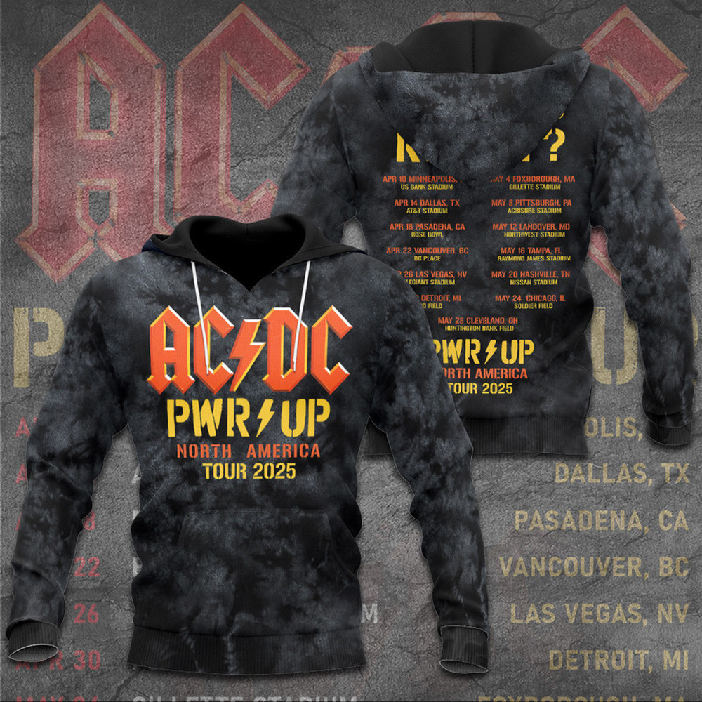 AC DC Pwr Up Tour 2025 Hoodie AC DC Gifts For Band Fans - neowand