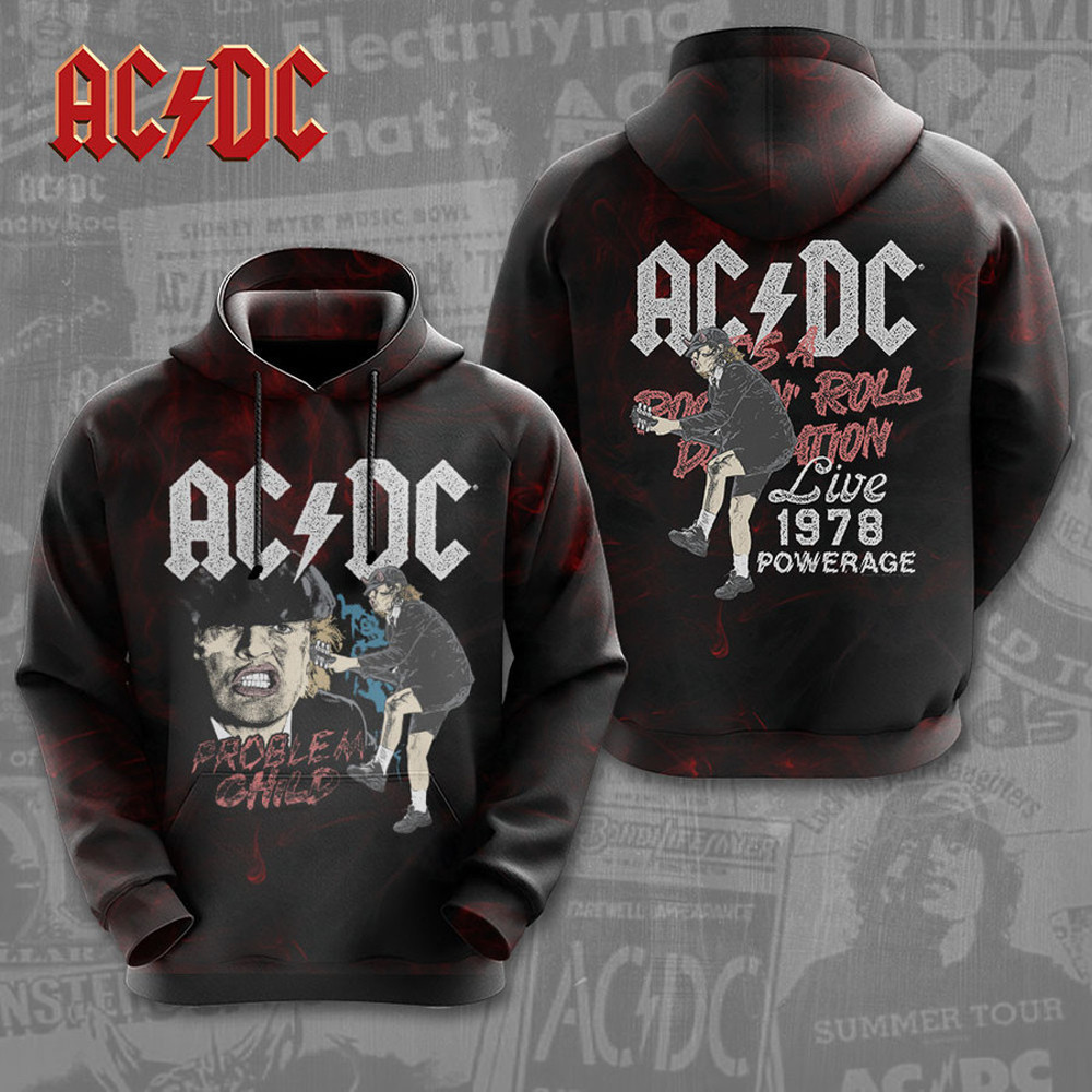 Problem Child Acds AC DC Pwr Up Tour 2025 Problem Child Hoodie Gifts For ACDC Rock Band ...