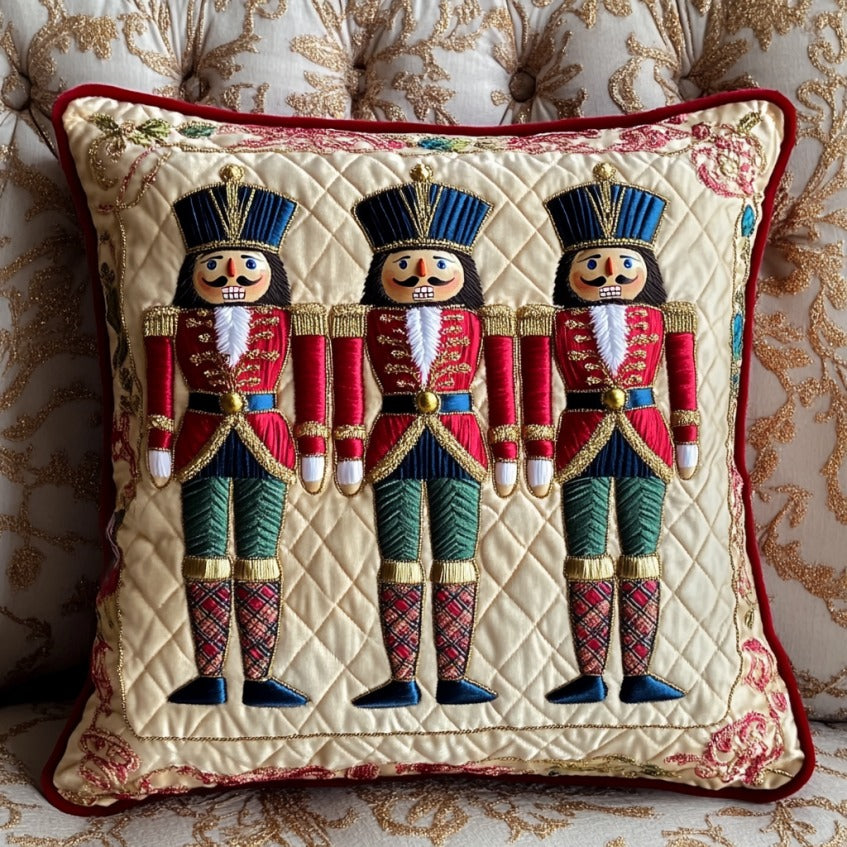 Christmas Nutcracker Quilted Pillow Case Nutcracker Design Pillow Nutcracker Theme Gifts