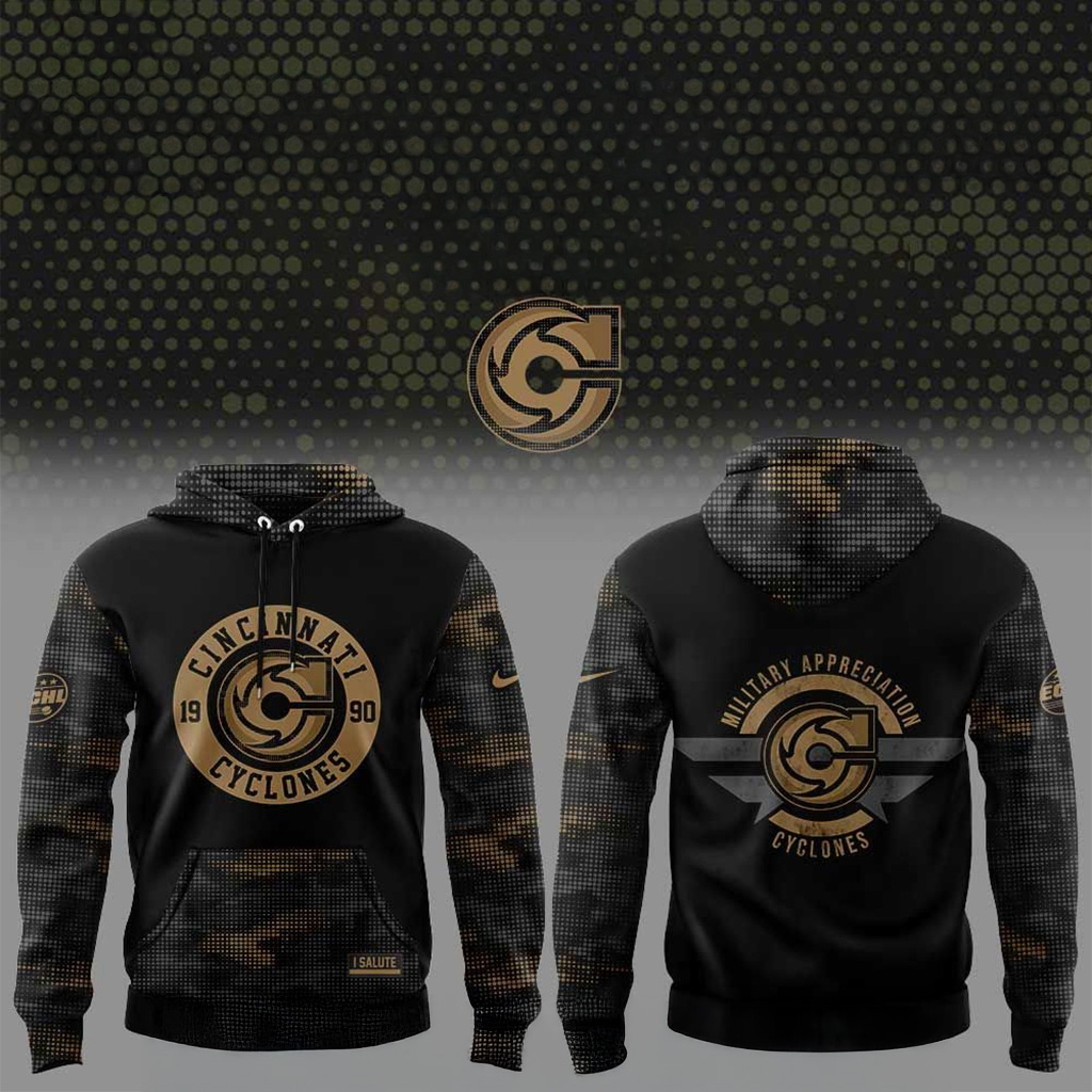 Cincinnati Cyclones x Military Appreciation 2025 Hoodie Cyclones Merch ...