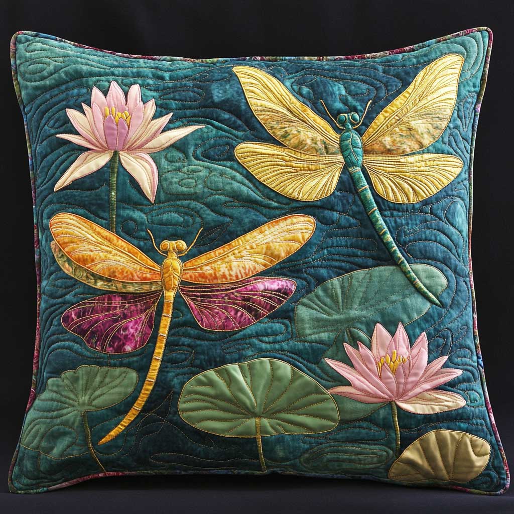 Countryside Dragonfly Quilted Pillow Case Cute Throw Pillows Teacher Christmas Gifts