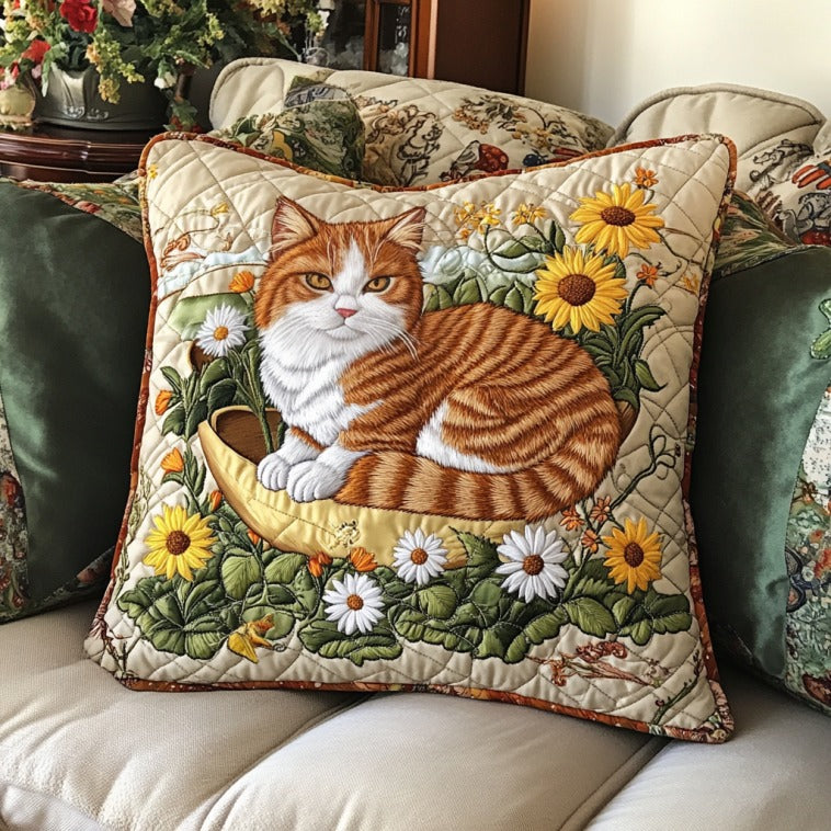 Daisy And Cat Quilted Pillow Case Throw Pillow Christmas Gifts For Cat Lovers