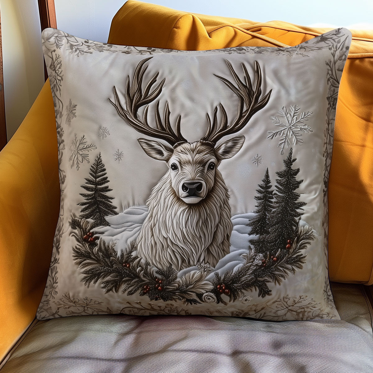 Deer Realm Quilted Pillow Case Holiday Throw Pillows Mummy Gifts From Daughter