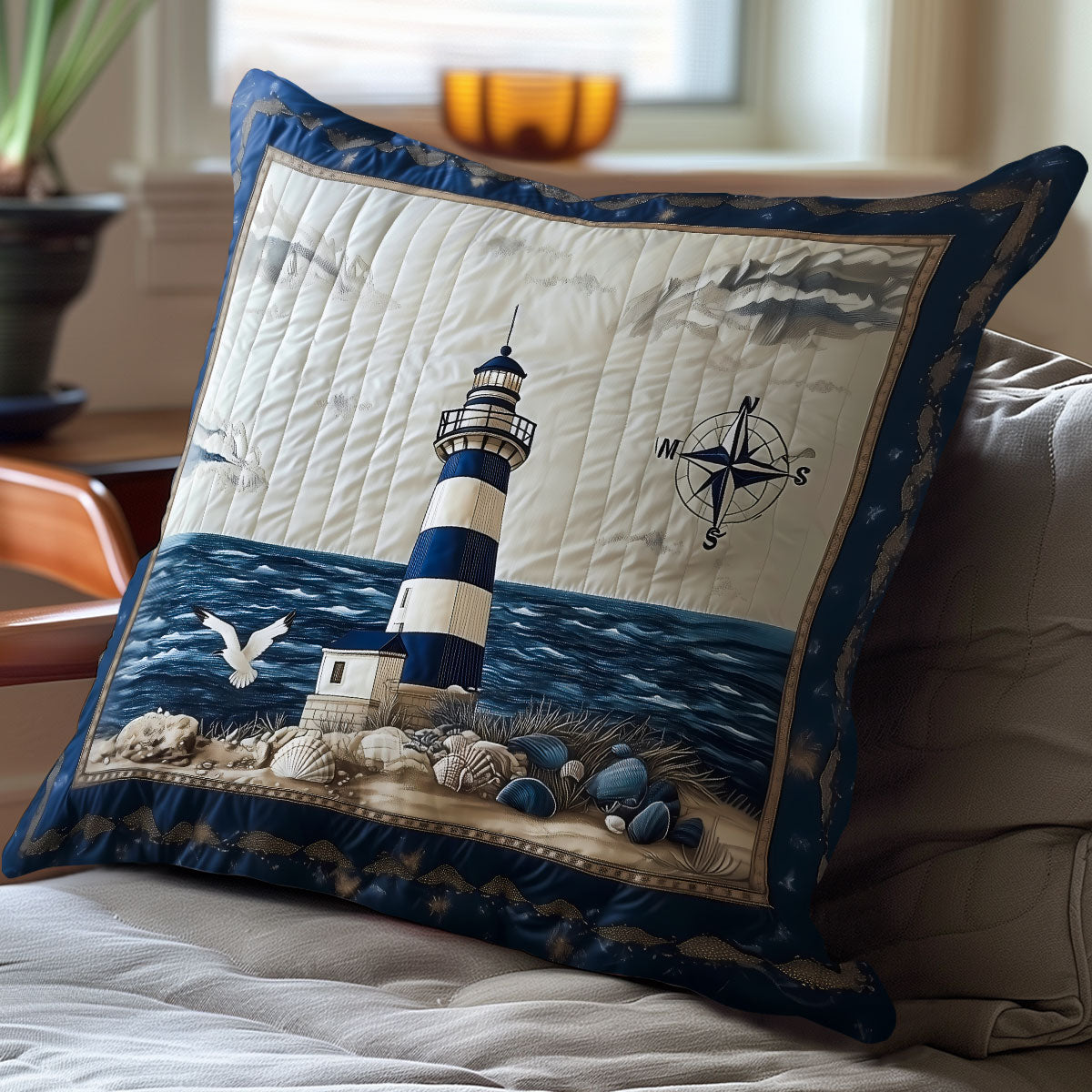 Everlasting Lighthouse Quilted Pillow Case Decorative Pillows For Couch Best Christmas Gifts 2025