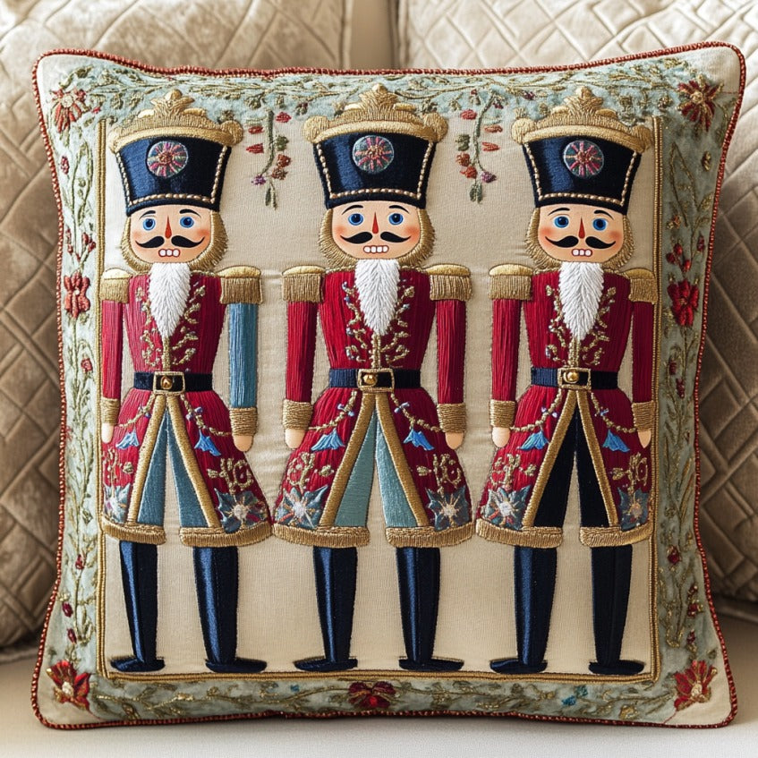 Fabric Nutcrackers Quilted Pillow Case Decorative Pillow Covers Xmas Present For Sister In Law