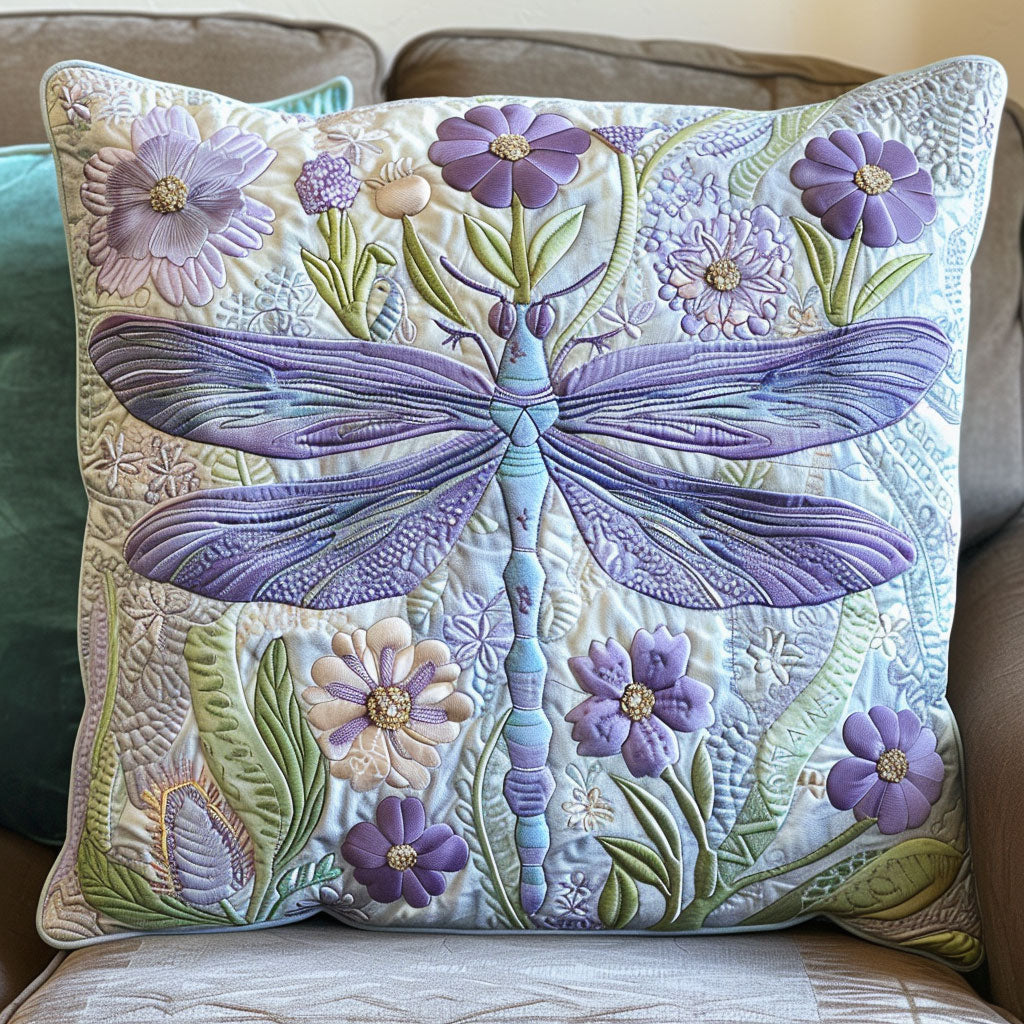 Floral Dragonfly Quilted Pillow Case Holiday Throw Pillows Christmas Presents For Son In Law
