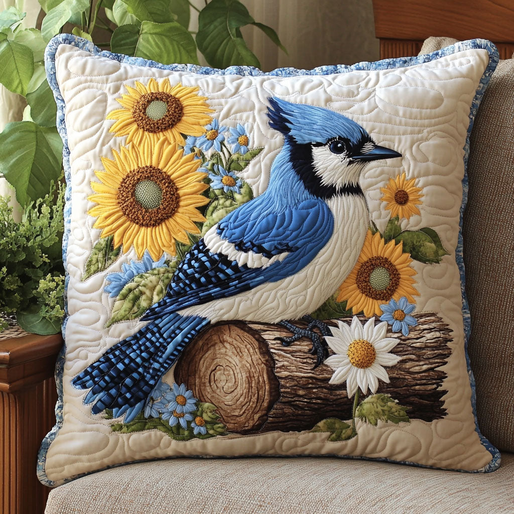 Garden Bird Quilted Pillow Case Holiday Throw Pillows Christmas Presents For Son In Law