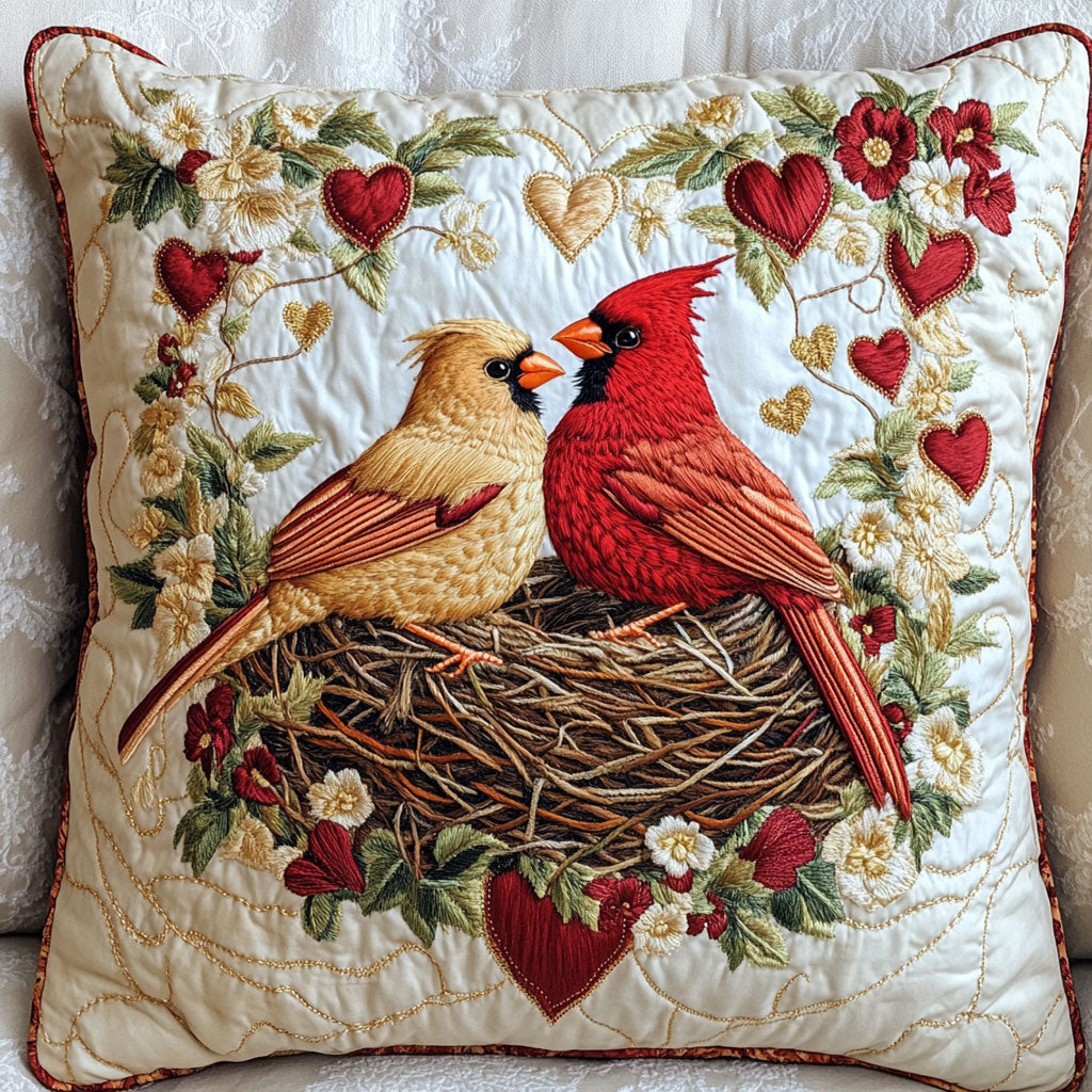Heartfelt Cardinal Quilted Pillow Case Cute Throw Pillows Cardinal Gifts For Mom