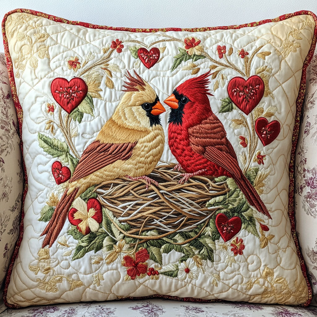 Heartfelt Cardinal Quilted Pillow Case Cute Throw Pillows Things To Get Grandma For Christmas