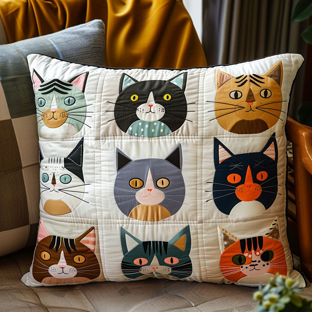 House Cat Quilted Pillow Case Decorative Throw Pillows Birthday Present For Daughter