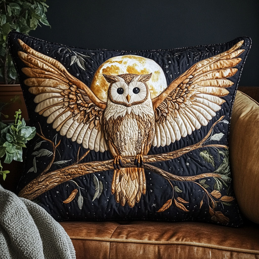 Midnight Owl Quilted Pillow Case Large Couch Pillows Gift Ideas For 40Th Birthday Woman