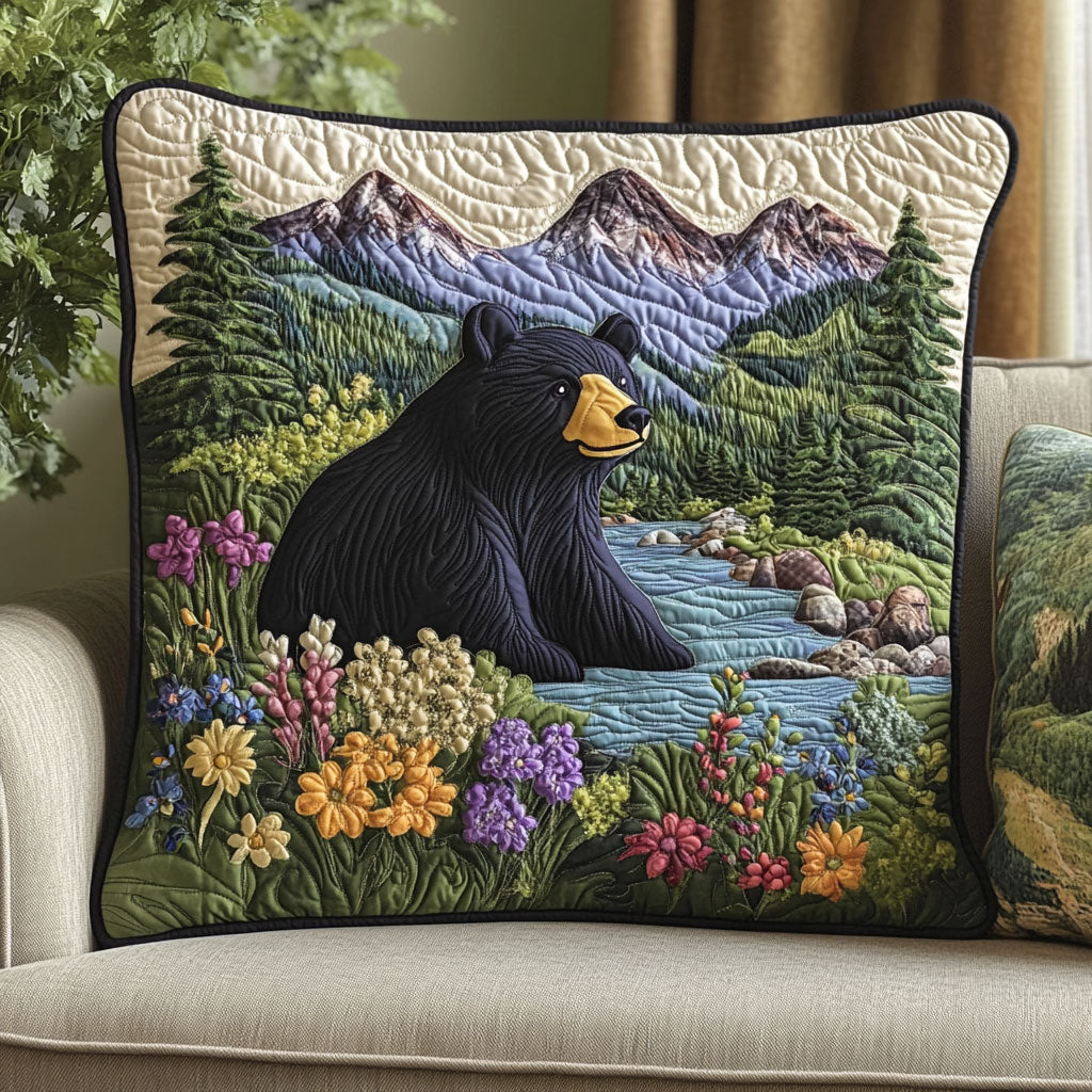 Mountain Bear Quilted Pillow Case Sofa Pillows Christmas Presents For Dad