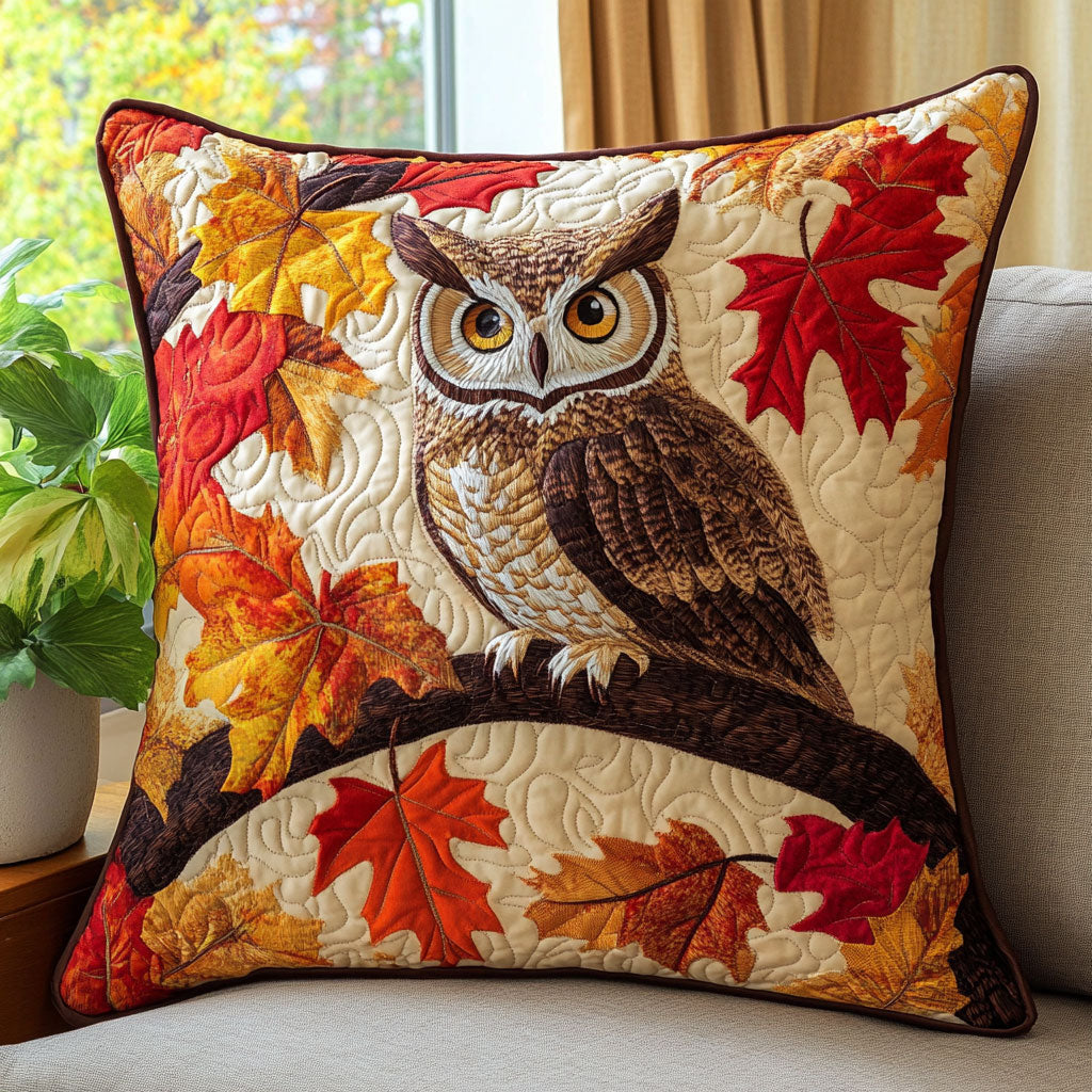 Owl Fall Charm Quilted Pillow Case Fall Sofa Pillows Household Christmas Gifts