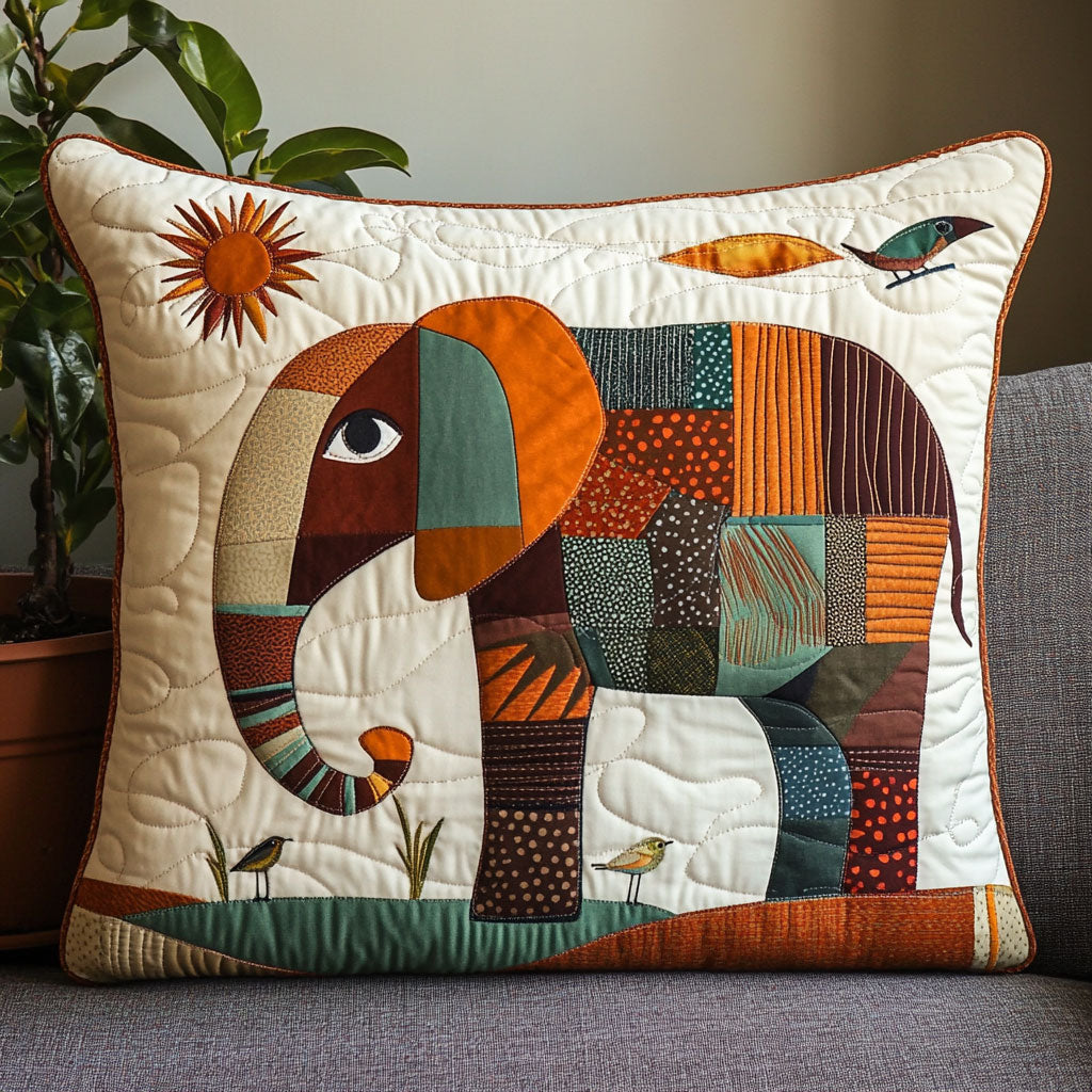 Patchwork Elephant Quilted Pillow Case Large Couch Pillows Christmas Present For Inlaws