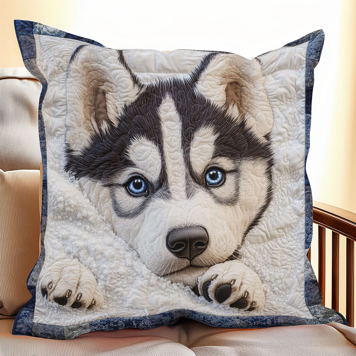 Puppy Eyes Quilted Pillow Case Modern Throw Pillows Xmas Gifts For Family