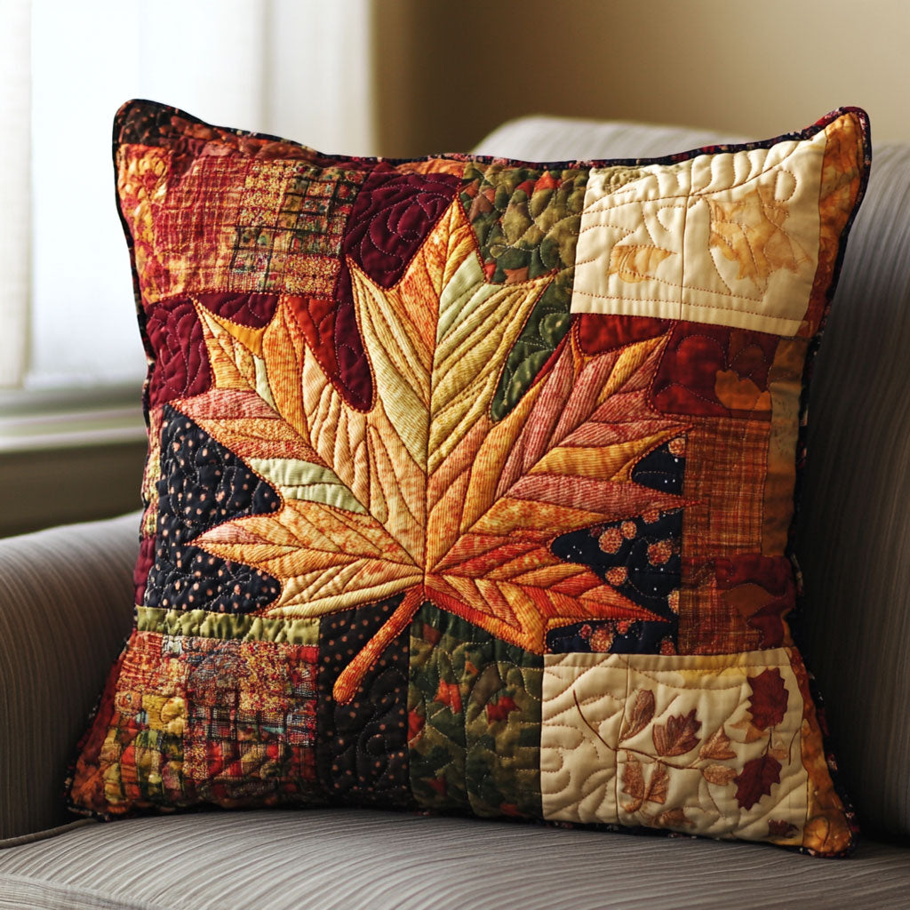 Rustic Maple Quilted Pillow Case Fall Pillow Covers Holiday Gifts For Mom