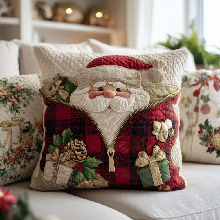 Santa Claus Quilted Pillow Case Couch Pillows Christmas Presents For Mum
