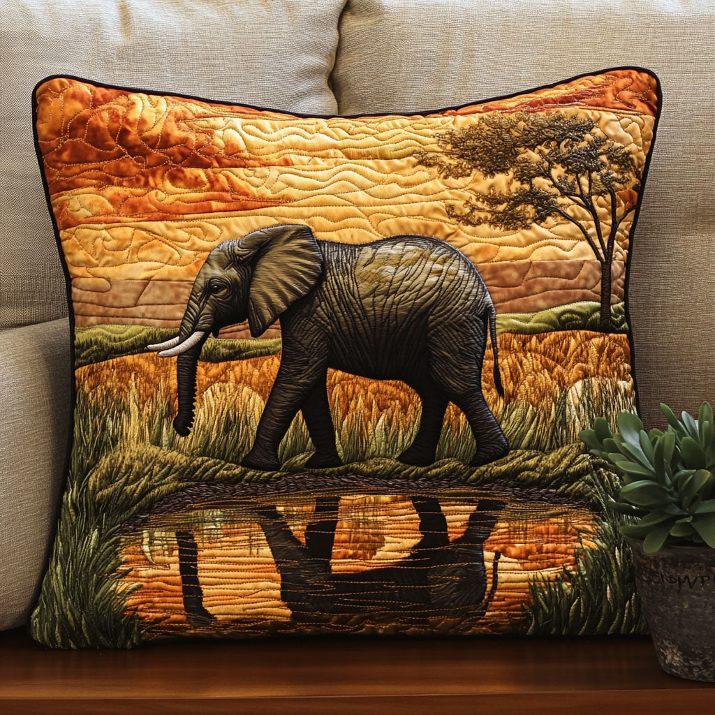 Savanna Elephant Quilted Pillow Case Colorful Throw Pillows Christmas Presents For Cousin
