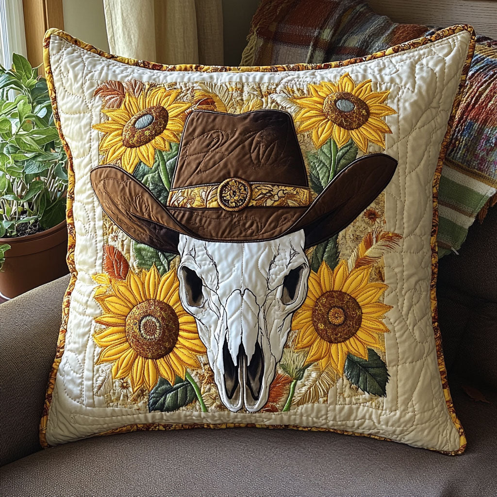 Skull Sunflower Quilted Pillow Case Modern Throw Pillows Christmas Gift From Daughter To Mother