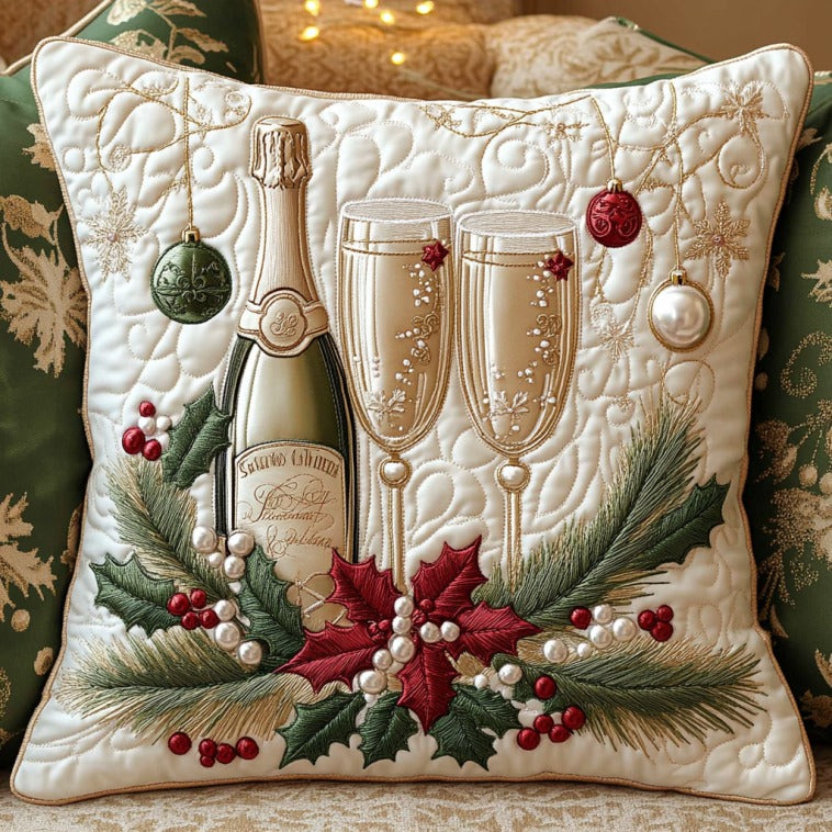 Sparkling Christmas Eve Quilted Pillow Case Holiday Throw Pillows Father Daughter Christmas Gifts