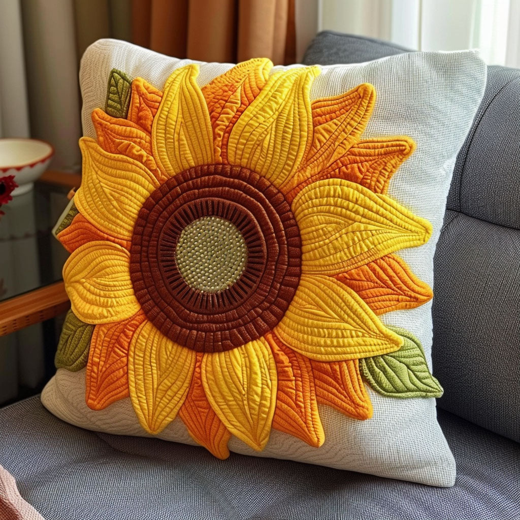 Sunflower Quilted Pillow Case Holiday Sofa Pillows Best Womens Xmas Gifts 2025