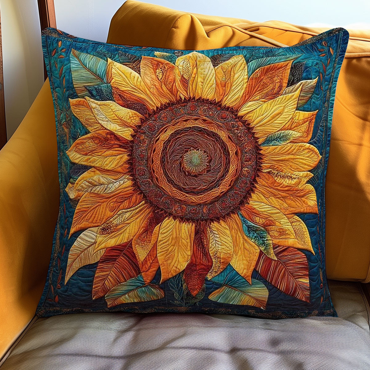 Sunflower Whispers Quilted Pillow Case Decorative Pillow Covers Xmas Present For Sister In Law
