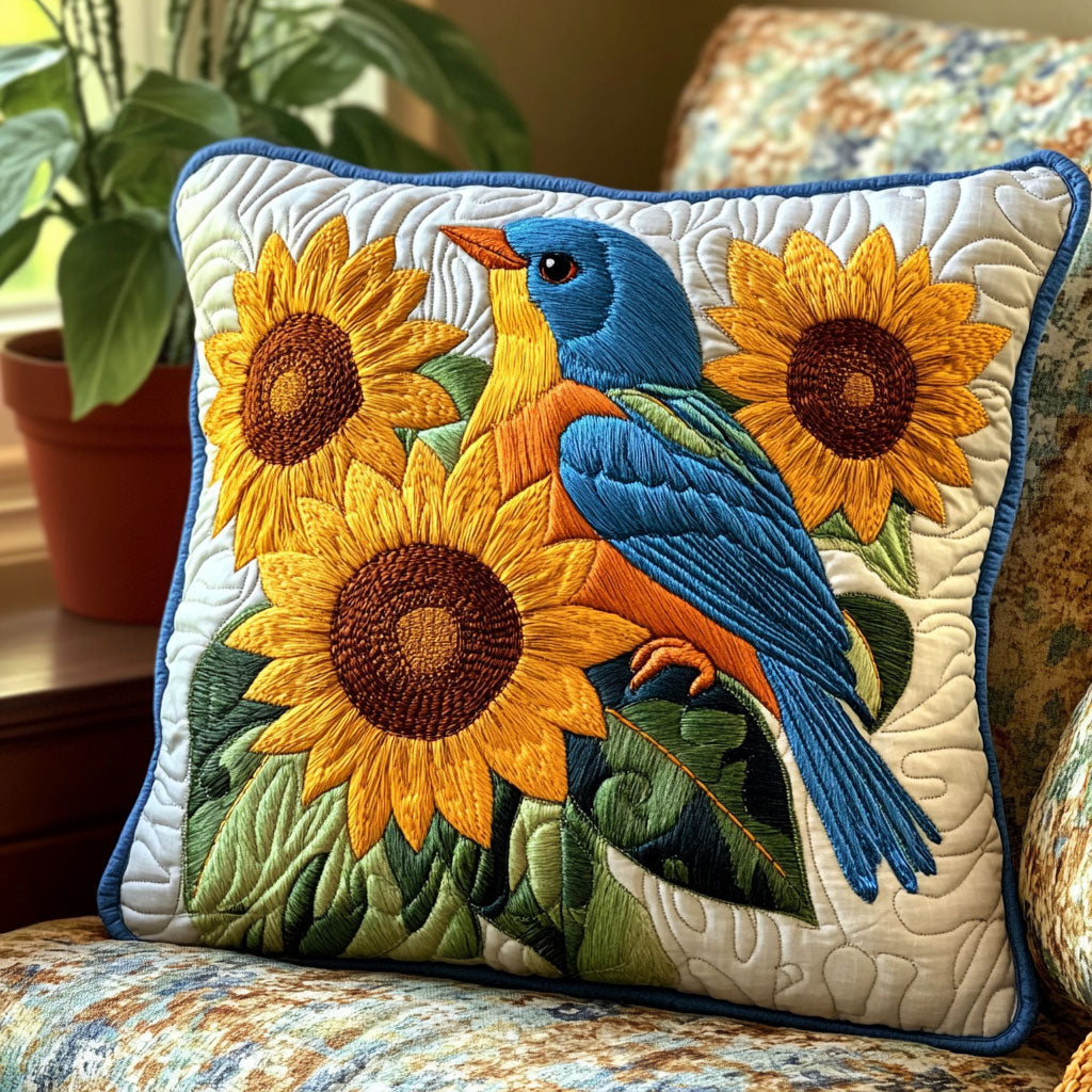Sunny Bird Quilted Pillow Case Fun Throw Pillows Christmas Gifts For Couples