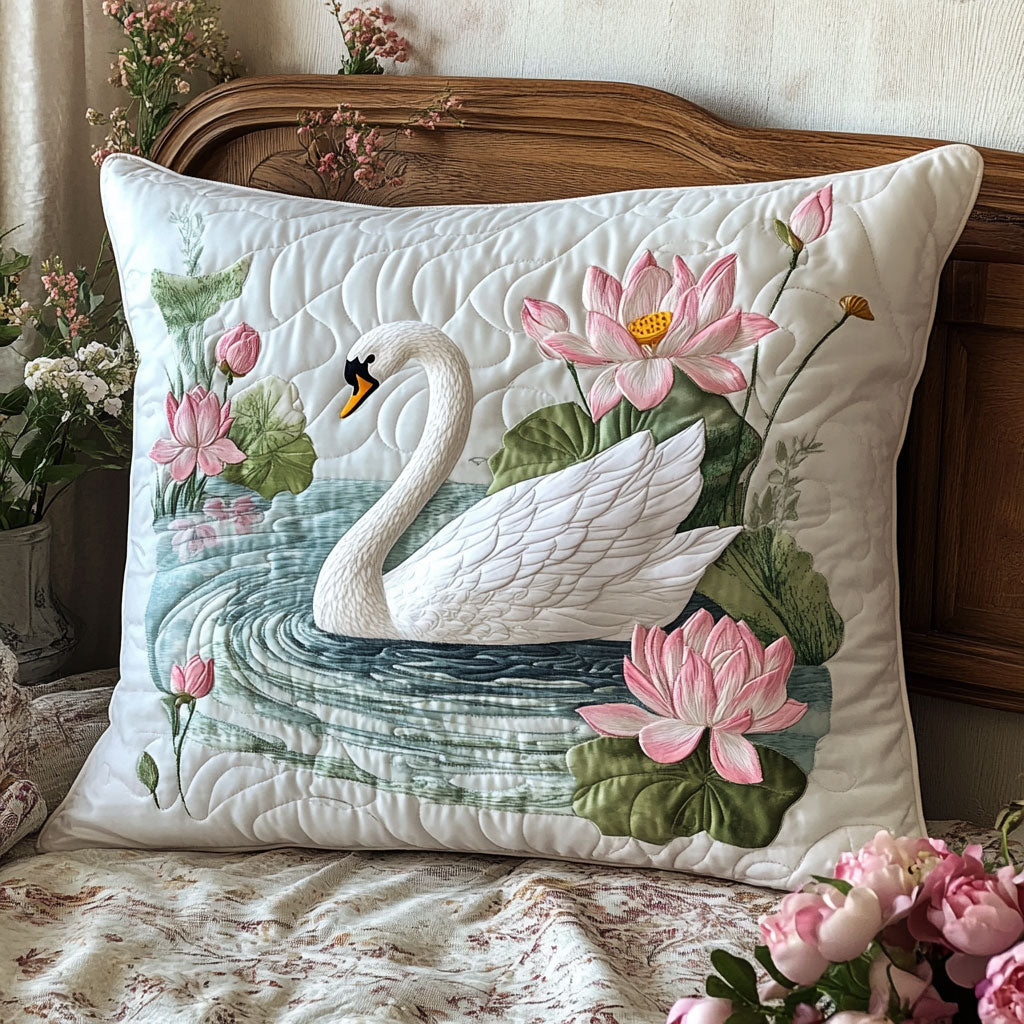 Swan Lake Quilted Pillow Case Throw Pillows For Couch Gifts For The Family Christmas