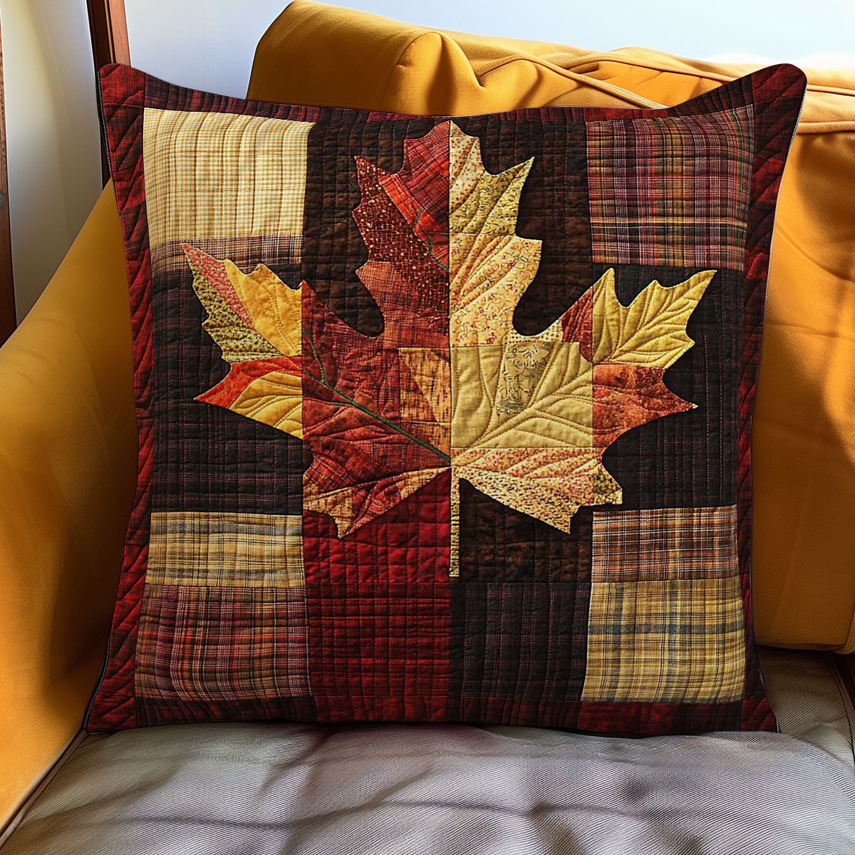Timeless Maple Quilted Pillow Case Fall Throw Pillows Thanksgiving Christmas Gift for Mom