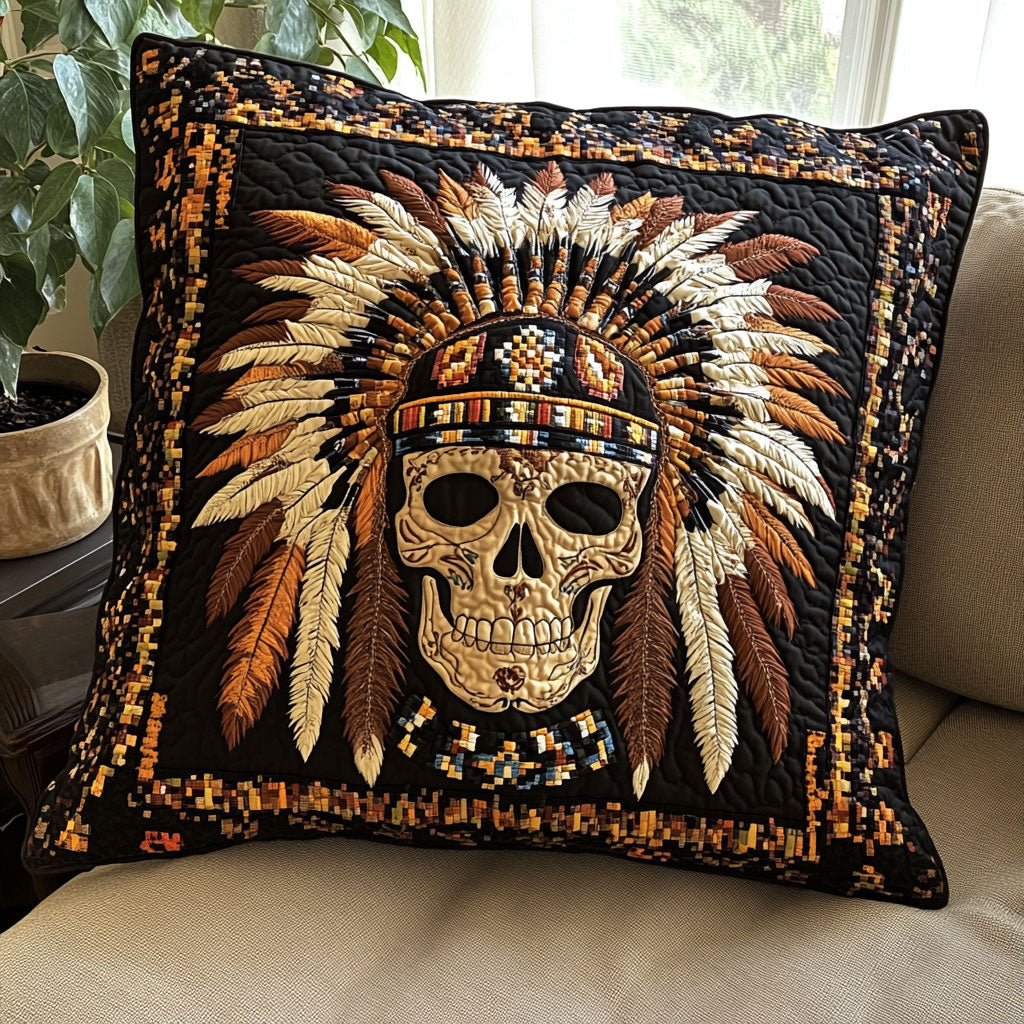 Tribal Skull Quilted Pillow Case Large Couch Pillows Christmas Present For Inlaws