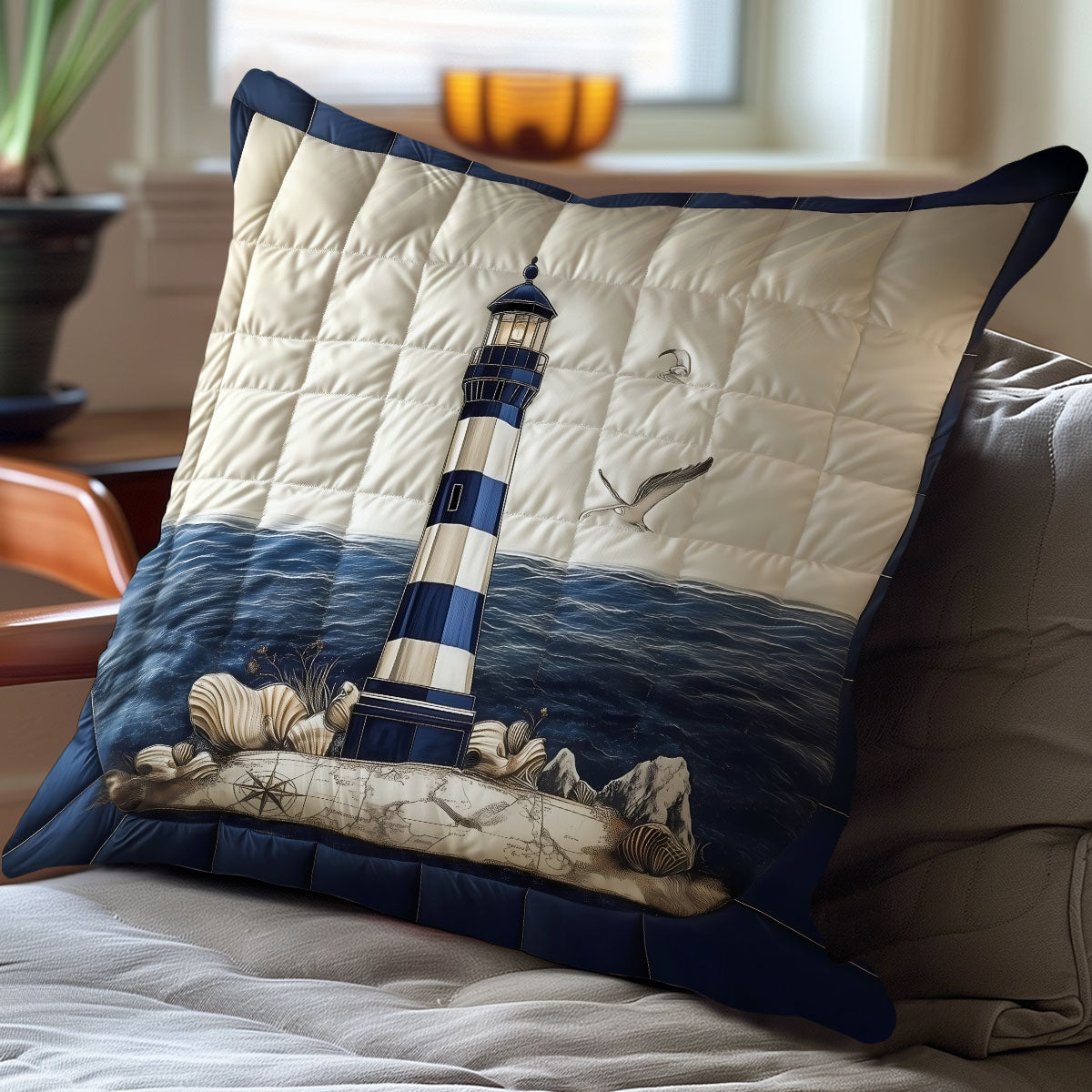 Twilight Lighthouse Quilted Pillow Case Large Couch Pillows Christmas Gift For Parents In Law
